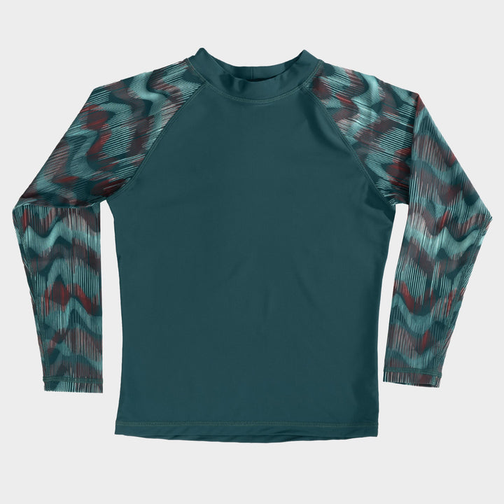 Slater Long Sleeve Sun Shirt - Deep Teal - Front