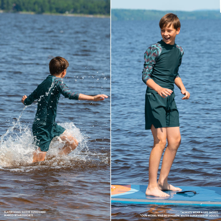 Slater Long Sleeve Sun Shirt - Deep Teal - Lifestyle
