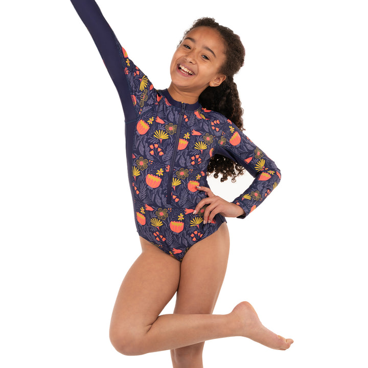 Daphne - Youth Long Sleeve Swimsuit — Coral Bunches