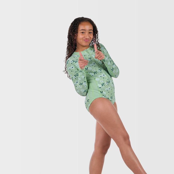 Daphne Long Sleeve One Piece Swimsuit — side view (2) (2)