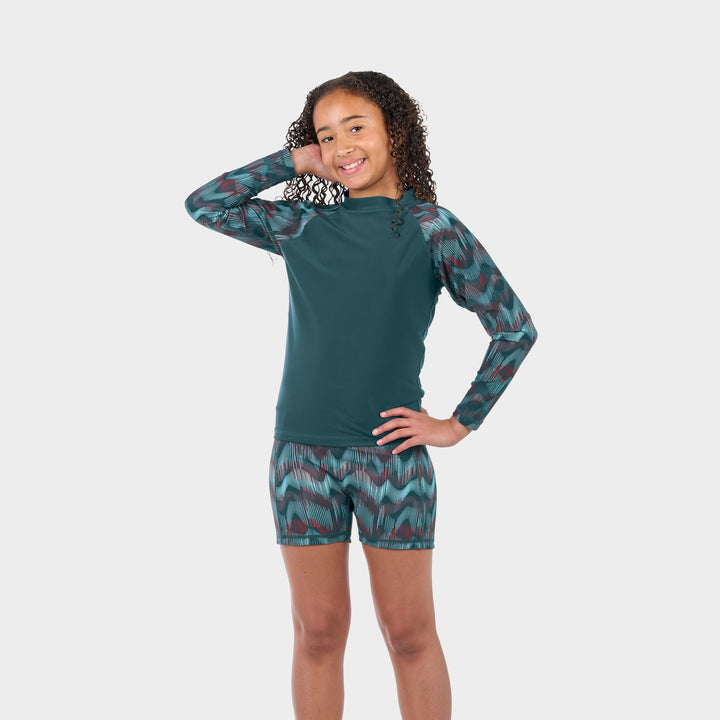 Stella Long Sleeve Sun Shirt - Deep Teal - Merchandised
