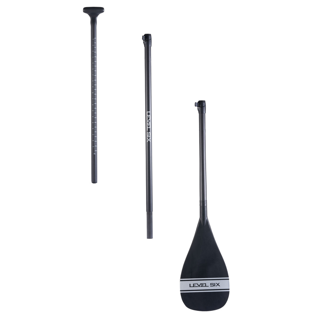 3-Piece Carbon Paddle With Fibreglass Teardrop Blade — Silver